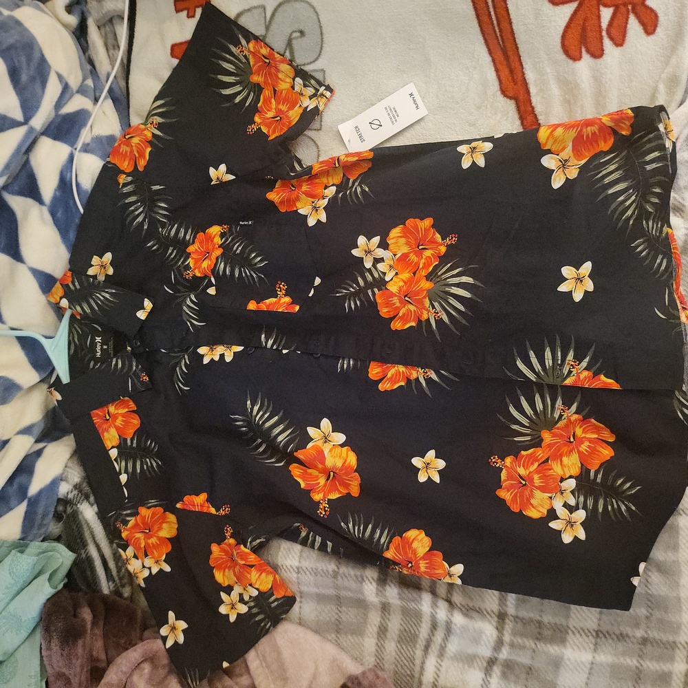 Hurley floral button up new